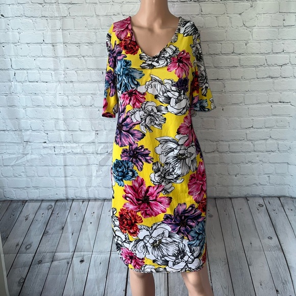 Love Dresses & Skirts - Love Yellow, Pink, Blue & Purple floral dress size L